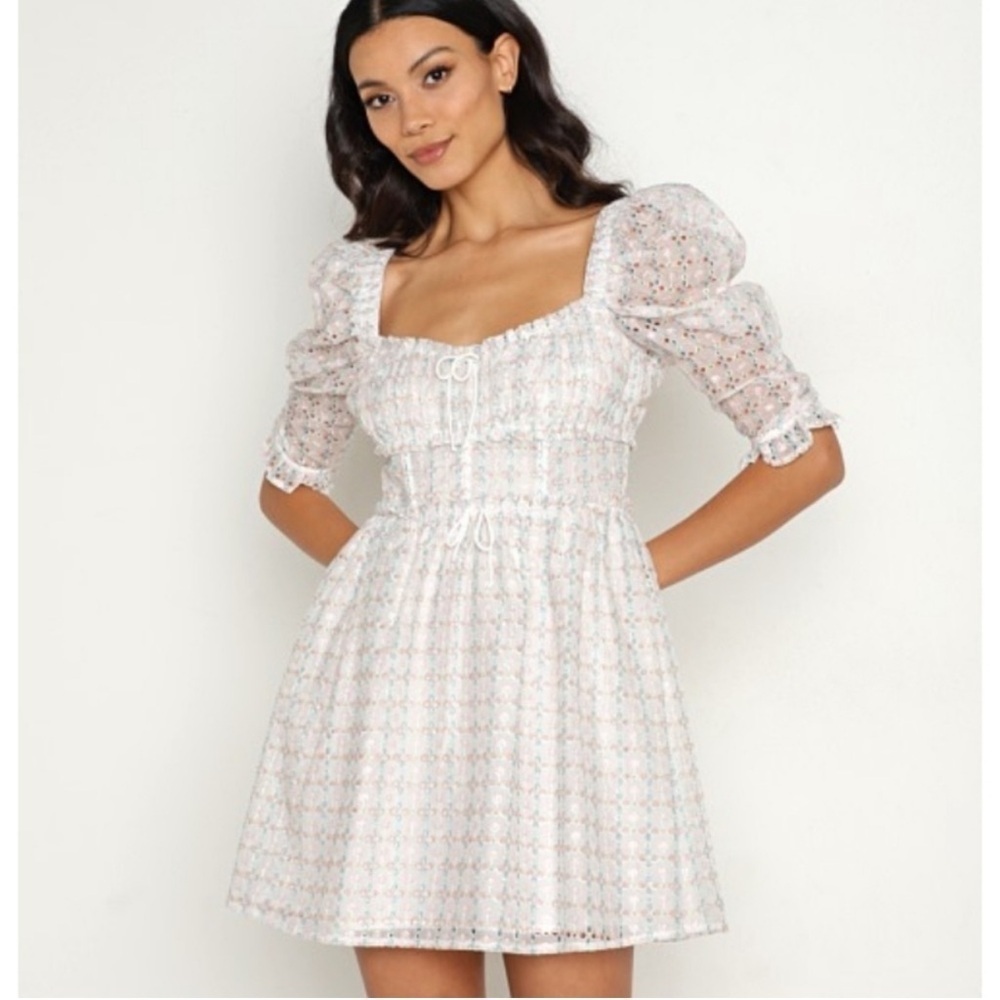 For Love & Lemons Libby Mini Dress White Small